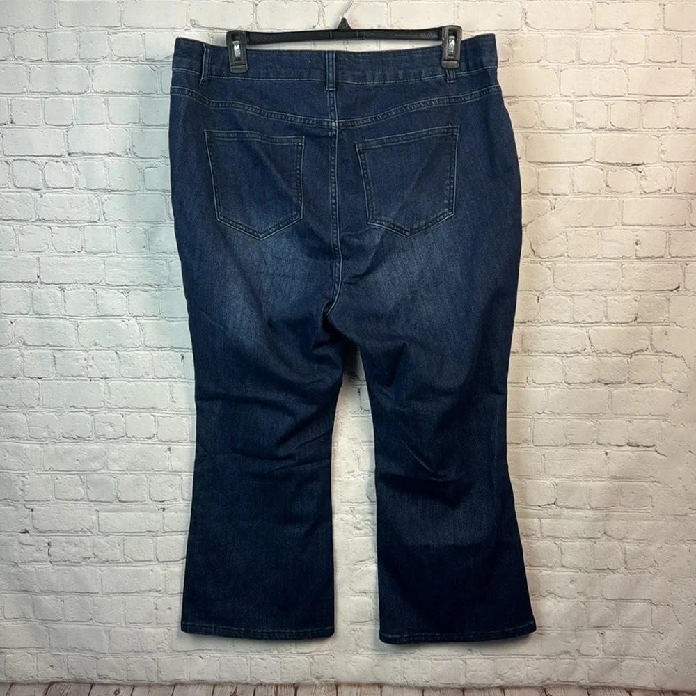 BloomChic Dark Blue Button Fly High Rise Bootcut Jeans Plus Size 20 - Picture 5 of 5